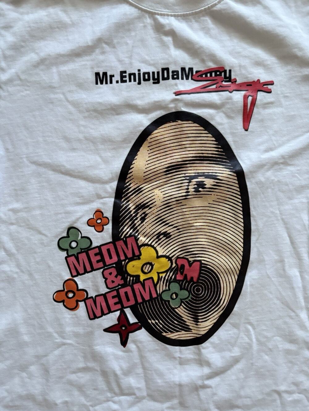 Mr Enjoy Da Money Shirt Mens Large White Art Print Heavy Cotton T-shirt MEDM